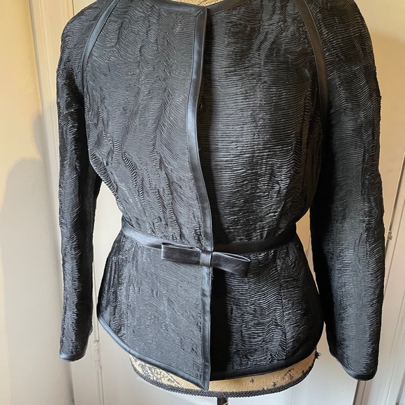 Badgley Mischka  Black Silk Silk Blend Jacket with Gorgeous Detail - Picture 2 of 12